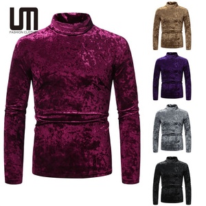 Pull en <span class=keywords><strong>velours</strong></span> doré à manches longues pour <span class=keywords><strong>homme</strong></span>, mode automne-hiver - Product Image 1