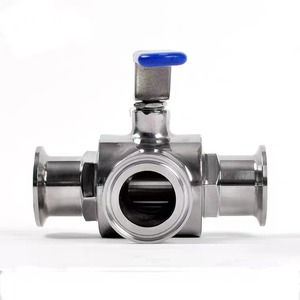 Higiene <span class=keywords><strong>19</strong></span> 25 32 38 51mm 304 316L sanitaria de acero inoxidable de 50,5mm Tri Clamp T L Puerto 3 tres vías, válvula de bola - Product Image 2