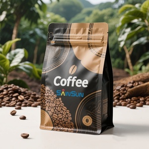Bolsa de Café Personalizada con Fondo Plano, Paquetes de Café Personalizados, Bolsa de Empaque para Granos de Café con Impresión Personalizada - Product Image 1
