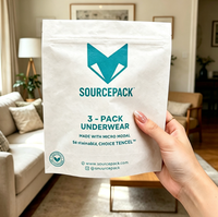 Sacs refermables en papier kraft blanc biodégradable imprimés sur mesure, pochettes compostables pour l'emballage de sous-vêtements et de vêtements
