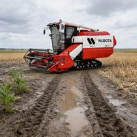 Moissonneuse-batteuse professionnelle automotrice à alimentation complète pour riz et blé, avec moteur et boîte de vitesses