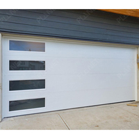 Porte de garage en acier durable, isolée, à économie d'énergie, automatique, avec fenêtres, pour maison et villa