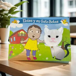Customized Board Book for Children Funny Character Design with Plush Finger Puppet Paper & Paperboard Printing Service