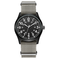 Reloj de pulsera deportivo para hombre, cronógrafo de cuarzo con correa de nailon, estilo piloto, informal, con pantalla de 24H, para exteriores
