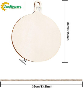Venta al por mayor de adorno artesanal de madera de pino de estilo natural rebanadas pintadas a mano DIY decoración de Navidad colgante de pared para niños - Product Image 3