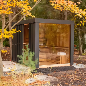 Sauna Triunity, tube chauffant infrarouge extérieur durable, sauna de loisirs, <span class=keywords><strong>cabane</strong></span> de sauna - Product Image 1