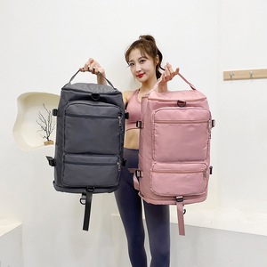 Nueva <span class=keywords><strong>mochila</strong></span> de lona de gimnasio de gran capacidad impermeable Unisex para hombres y mujeres, equipaje de <span class=keywords><strong>cabina</strong></span> de moda, bolsa de lona de viaje para senderismo - Product Image 6