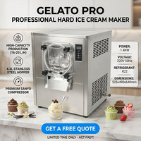 Mesin Pembuat Es Krim Gelato Italia Komersial 4.3L 1.4KW Pendinginan Langsung untuk Toko Es Krim Artisan
