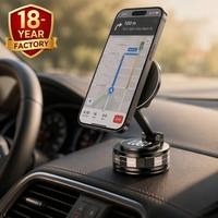 Penyangga Ponsel Magnetik Kuat N52 360 °   Meja Lipat Vakum Hisap untuk Dashboard Mobil, Dinding, Bahan Zinc Alloy, OEM, Kustom, Grosir
