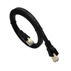 <span class=keywords><strong>Cable</strong></span> Ethernet Cat 8 de Red <span class=keywords><strong>con</strong></span> Conectores rj45 Oro para 40 Gigabit <span class=keywords><strong>Internet</strong></span> LAN Plano 1m Negro - Product Image 6