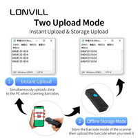 OEM Handheld Blue Tooth Mini portátil inalámbrico 1D 2D Qr código escáner de código de barras con memoria