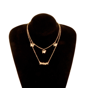 Trendz Nouvelle Mode double couche collier pour femmes 3D papillon pendentif collier - Product Image 5