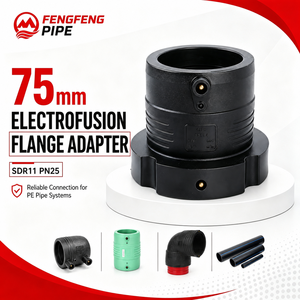 Adaptateur <span class=keywords><strong>de</strong></span> raccord électrofusion 75 mm PN25, raccord PE, raccords électrofusion HDPE pour la connexion <span class=keywords><strong>de</strong></span> conduites d'eau et <span class=keywords><strong>de</strong></span> <span class=keywords><strong>gaz</strong></span>, raccord PE100 HDPE - Product Image 1