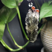 Vente en gros de pierres précieuses en cristal naturel Quartz de guérison Aurora Pendentif renard à neuf queues pour la décoration