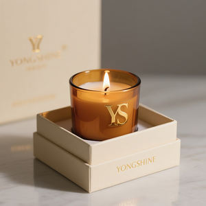 Color personalizado 200ml ámbar vacío vidrio vela tarro contenedor decoración del hogar linterna titulares - Product Image 5