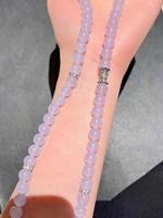 Colliers et bracelets de luxe de haute qualité pour femmes, avec perles rondes lavande et accents de cristaux étincelants, bijoux de mode pour les soirées