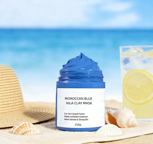 Masque facial en argile de haute qualité, personnalisable, masque en argile, masque en boue, élimine les points noirs, masque facial en boue bleue marocaine <span class=keywords><strong>Nila</strong></span> - Product Image 5