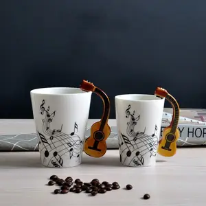 Music Score Water Cup Milk Coffee Gift Mugs 250ml New Ceramic Music Cup Mug Student Couple Guitar Musical Instrument Cup