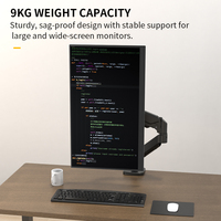 Support de support de bras de moniteur unique réglable à 90 degrés avec logo personnalisé en gros support de moniteur à ressort à gaz pour 13 \ "-32 \"