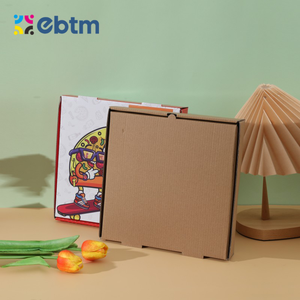 Boîte à pizza isolée en carton ondulé kraft brun noir avec feuille d'aluminium laminée, couleur personnalisée - 7/8/9/12 <span class=keywords><strong>pouces</strong></span> - Product Image 2