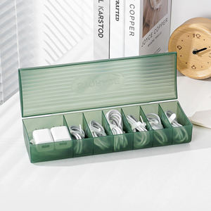7 Grids Arrangement Desktop Data Mobile Phone Charger Charging <strong>Cable</strong> Wire Organizer <strong>Storage</strong> <strong>Box</strong> - Product Image 1