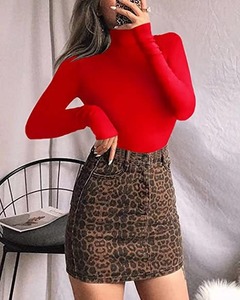 T26158 Body Intero da <span class=keywords><strong>Donna</strong></span> a Vita Alta, Aderente e Lungo, Stile Casual per Inverno e Primavera - Product Image 3