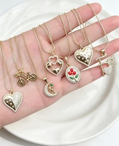 Elegant jewelry Heart Fe flower Pendant Necklace fashion Charm link <b>chain</b> for Women Gift accessories - Product Image 1