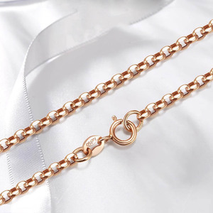 Oro amarillo Au750 Rolo cadena joyería 18K oro sólido mujeres collar cadena oro rosa 16 "18" Italia joyería - Product Image 3