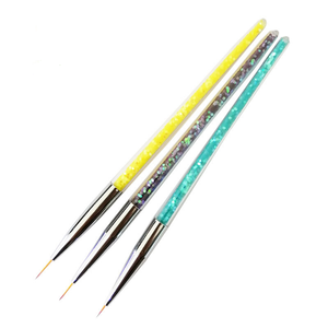 Kit de 3 brosses à ongles en nylon avec logo personnalisé, manche en plastique, pinceau pour effet ombré et outil de nettoyage des ongles, pour salon de manucure - Product Image 3