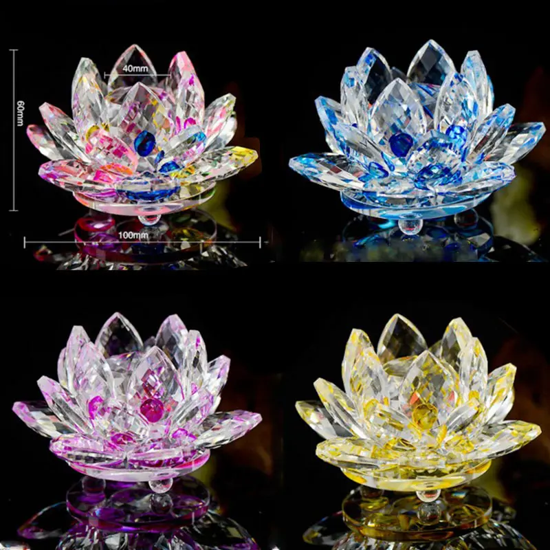 Flor de cristal de lótus para decoração, barato de alta qualidade religioso flor de cristal de vidro lotus para decoração casamento presentes de lotus lembranças brindes