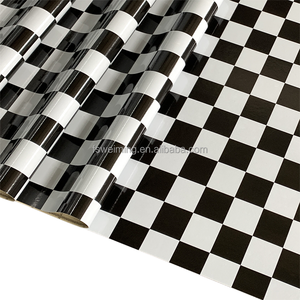 <span class=keywords><strong>Rouleau</strong></span> de revêtement de sol <span class=keywords><strong>en</strong></span> PVC éponge linoléum à motif quadrillé noir et blanc - Product Image 2
