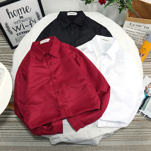 Camisa blanca de manga larga de Color de otoño <span class=keywords><strong>para</strong></span> hombre, vestido profesional, ropa de hombre gordo de talla grande a la moda <span class=keywords><strong>para</strong></span> foto de boda - Product Image 2