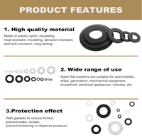 420 Pcs Black/White Nylon Flat Washers Assortment Kit Suitable for M2 M2.5 M3 M4 M5 M6 M8 M10 M12 Screws and Bolt