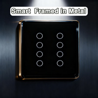 Interruptor Táctil Inteligente Wi-Fi Tuya Estándar Brasileño, Marco de Aleación de Aluminio, Control por Aplicación, Retroiluminación Ajustable, Uso en Interiores, CA