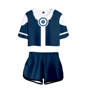 2022 Ecoparty New Arrival Avatar: The Last Airbender Cosplay Costume Women Tops+Shorts Anime 3D Printed Avatar Costume