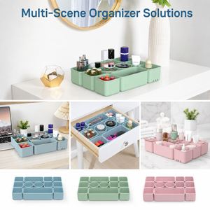 LA Easy Clean Plateaux de rangement de bureau en silicone, ensemble de compartiments modulaires pour les professionnels et les détaillants de meubles de toilette à domicile - Product Image 4