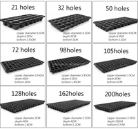 Plateaux de semis agricoles pour plantes, 72 ou 128 cellules, plateaux de pépinière ronds, 200 alvéoles