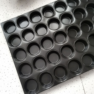 Teglia Industriale Rotonda Profonda Antiaderente per Cupcake e <span class=keywords><strong>Muffin</strong></span>, Vassoio in Alluminio Personalizzato per Forno - Product Image 2