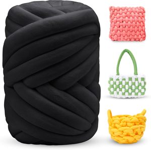 Hilo de poliéster grueso para tejer a mano, trenzado, relleno, vegano, súper voluminoso, tipo tubo de terciopelo - Product Image 1