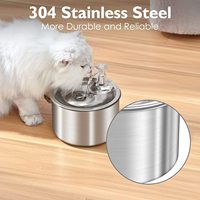 Fontaine à eau pour chat en acier inoxydable filtré, fontaine automatique pour animaux de compagnie OEM/ODM