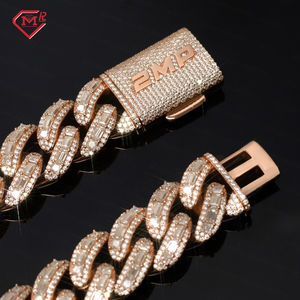 יוקרה ראפרים 20MM אייס מתוך רוז זהב שרשרת אמרלד לחתוך Moissanite קובני קישור שרשרת Mens היפ הופ מיאמי שרשרת - Product Image 3