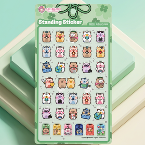 [Sowony Playground] Standing PVC UV Printed 3D Pop <b>Stickers</b> Lucky Capybara Charm Korean Cute Animal <b>Sticker</b> Sheet <b>for</b> Diary - Product Image 3