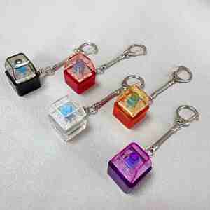 Dispositivo de prueba de eje de botón de descompresión de PC de alta transparencia transfronterizo, teclado mecánico, llavero de presión de dedo - Product Image 1