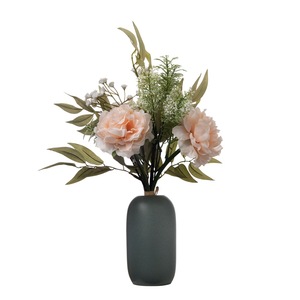 CallaFloral Ramo de Peonías Artificiales en Florero Verde, Decoración para Bodas y Hogar CF01113 - Product Image 5