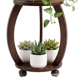 Wooden coffee table, storage rack, balcony plant display rack with casters, bedside table, sofa side <b>cabinet</b>, <b>small</b> side table - Product Image 1