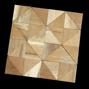 Tàu điện ngầm hình lục giác xương cá gỗ khảm nghệ thuật hiện đại Trung Quốc Thiết kế vỏ dính backsplash tường gạch 4mm không thường xuyên bằng gỗ khảm - Product Image 4