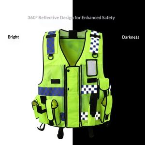 Aangepaste LOGO Verstelbare Lichtgewicht ANSI Klasse 2 Constructie Veiligheid Motorvest Reflecterend Waterdicht Polyester - Product Image 3