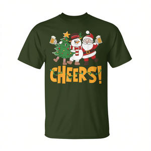 Camiseta Cheers Santa Drinking Beer Christmas Friends Squad - Product Image 2
