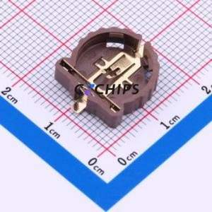 BS-12-B3AA017 Button & Strip Battery Connector SMD Connector Battery Holder CR1220 Phosphor Bronze Gold - Product Image 1