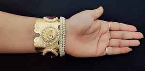 Bracelet de manchette de mode fait main polonais réglable personnalisable avec des pierres multicolores naturelles grappes de perles de perles pierres précieuses - Product Image 6